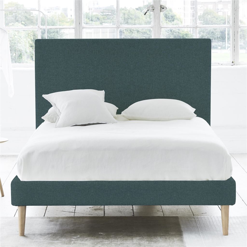 Square Bed - Single - Beech Leg - Rothesay Azure