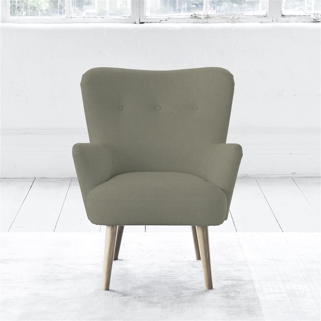 Florence Chair - Self Buttonss - Beech Leg - Rothesay Linen