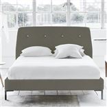 Cosmo Bed - White Buttons - Superking - Metal Leg - Rothesay Pumice