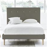 Polka Bed - White Buttons - Superking - Beech Leg - Rothesay Pumice