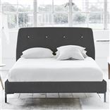 Cosmo Bed - White Buttons - Single - Metal Leg - Rothesay Smoke