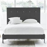 Polka Bed - White Buttons - Superking - Metal Leg - Rothesay Smoke