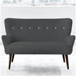 Florence Sofa - White Buttons - Walnut Leg - Rothesay Smoke