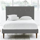 Polka Bed - White Buttons - Superking - Walnut Leg - Rothesay Zinc