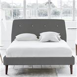 Cosmo Bed - White Buttons - Single - Walnut Leg - Rothesay Zinc