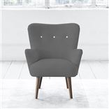 Florence Chair - White Buttonss - Walnut Leg - Rothesay Zinc