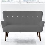 Florence Sofa - White Buttons - Walnut Leg - Rothesay Zinc