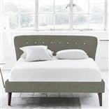 Wave Bed - White Buttons - Superking - Walnut Leg - Zaragoza Driftwood