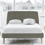 Cosmo Bed - White Buttons - Single - Beech Leg - Zaragoza Driftwood
