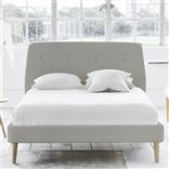 Cosmo Bed - White Buttons - Superking - Beech Leg - Zaragoza Eggshell