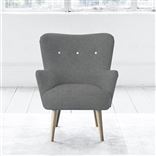 Florence Chair - White Buttonss - Beech Leg - Zaragoza Zinc