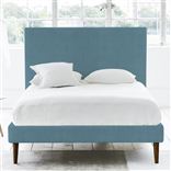 Square Bed - Double - Walnut Leg - Brera Lino Ocean