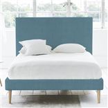 Square Bed - Double - Beech Leg - Brera Lino Ocean