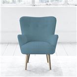 Florence Chair - Self Buttons - Beech Leg - Brera Lino Ocean