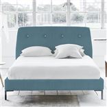 Cosmo Bed - White Buttons - Single - Metal Leg - Brera Lino Ocean