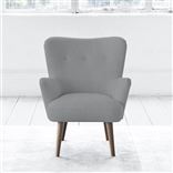 Florence Chair - Self Buttons - Walnut Leg - Cassia Zinc