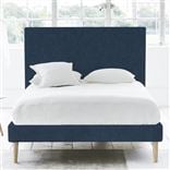 Square Bed - Superking - Beech Leg - Cassia Prussian