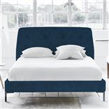Cosmo Bed - Self Buttons - Single - Metal Leg - Cassia Prussian