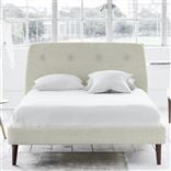 Cosmo Bed - White Buttons - Superking - Walnut Leg - Brera Lino Nat...