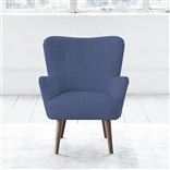 Florence Chair - Self Buttons - Walnut Leg - Brera Lino Marine