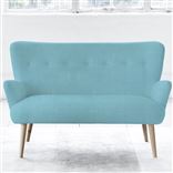 Florence 2 Seater - Self Buttons - Beech Leg - Brera Lino Turquoise