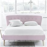 Wave Bed - Self Buttons - Superking - Beech Leg - Brera Lino Pale Rose