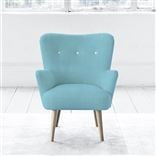 Florence Chair - White Buttons - Beech Leg - Brera Lino Turquoise