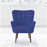 Florence Chair - White Buttons - Walnut Leg - Cheviot Cobalt