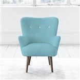 Florence Chair - White Buttons - Walnut Leg - Brera Lino Turquoise