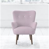 Florence Chair - White Buttons - Walnut Leg - Brera Lino Pale Rose