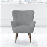 Florence Chair - White Buttons - Walnut Leg - Cassia Zinc