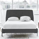Cosmo Bed - Self Buttons - Double - Metal Leg - Rothesay Smoke