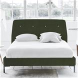 Cosmo Superking Bed - White Buttons - Metal Legs - Cassia Fern