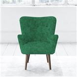 Florence Chair - Self Buttons - Walnut Legs - Zaragoza Emerald