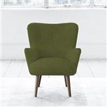 Florence Chair - Self Buttons - Walnut Legs - Brera Lino Moss