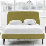 Cosmo Superking Bed - Self Buttons - Walnut Legs - Cassia Acacia