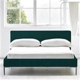 Square Low Single Bed - Metal Legs - Cassia Azure