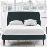 Cosmo Single Bed - Self Buttons - Walnut Legs - Cassia Mist