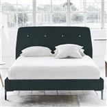 Cosmo Single Bed - White Buttons - Metal Legs - Cassia Mist