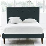 Polka King Bed - White Buttons - Walnut Legs - Cassia Mist