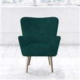 Florence Chair - Self Buttons - Beech Legs - Cassia Azure