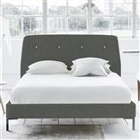Cosmo Superking Bed - White Buttons - Metal Legs - Brera Lino Woods...