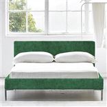 Square Low Superking Bed - Metal Legs - Zaragoza Emerald