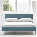 Square Low Superking Bed - Metal Legs - Brera Lino Ocean