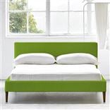 Square Low Superking Bed - Walnut Legs - Brera Lino Leaf
