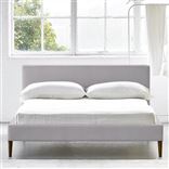 Square Low Superking Bed - Walnut Legs - Brera Lino Platinum