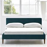 Square Low Superking Bed - Walnut Legs - Cassia Kingfisher