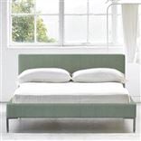 Square Low Superking Bed - Metal Legs - Brera Lino Jade