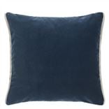 Varese Prussian & Smoke Velvet Decorative Pillow