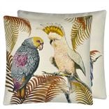 Parrot And Palm Parchment Decorative Pillow